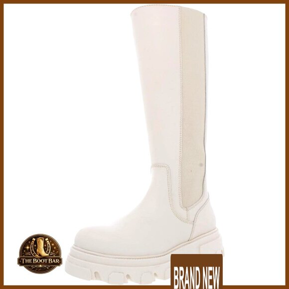 Chunky Tread Sole Knee High Boots Sleek Trendy Utility Chic Y2K